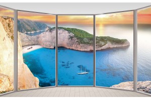 Фототапети прозорец средиземноморски залив