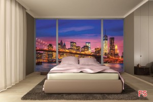 Фототапети изглед прозорец мост Ню Йорк