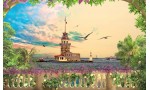  Фототапети изглед тераса моминска кула в Истанбул