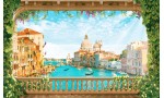 Фототапет 3д ефект Венеция-гранде канал през старинна тераса