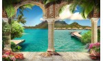  Фототапети морска веранда в ориенталски стил