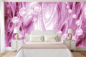 Фототапети 3d абстрактни диаманти в розово