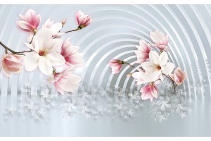 Фототапет 3D фототапет с магнолия в 2 цвята 