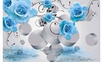  Фототапет-30% размер 330 см-210 см - 3D Сини рози 