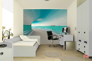 Фототапети 3D тунел с изглед на море и бряг