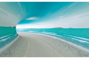 Фототапети 3D тунел с изглед на море и бряг