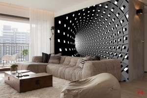 Фототапети 3D тунел спирала черна 