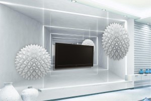 Фототапет илюзия на 3д тунел с топки сива гама
