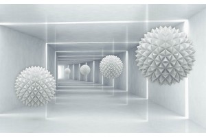 Фототапет илюзия на 3д тунел с топки сива гама