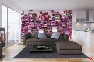 Фототапети 3D абстрактни цветни кубове в 4 цвята