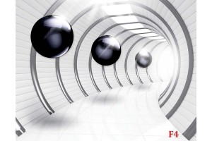 Фототапети 3д тунел с тъмни сфери модел 2