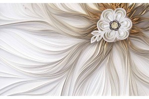 Фототапет фигурално цвете орнамент с лъчи в 2 варианта
