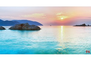 Фототапет морски изгрев с лазурно море