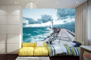 Фототапети бял морски фар красива гледка