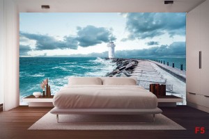 Фототапети бял морски фар красива гледка