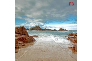 Фототапет морски изглед с фар и червени скали Фототапет морски изглед с фар и червени скали