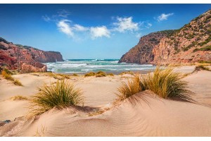 Фототапет уникален плаж морски пейзаж и скали