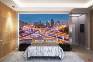 Фототапети нощен атрактивен изглед светещ Шанхай 