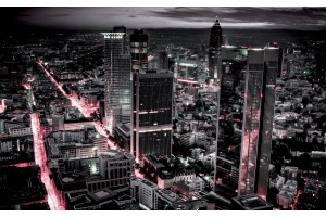 Фототапет нощен град розови светлини