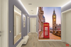 Фототапети изглед лондон червена кабина и кула биг бен 2 варианта
