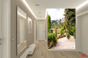Фототапет Италия старинен град Бергамо изглед с пътека 