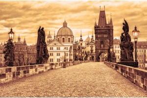 Фототапети красива гледка на стара Прага в 2 цвята