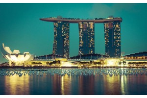 Фототапети гледка на хотел Marina Bay в Сингапур