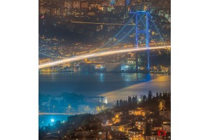 Фототапети нощен изглед мост над босфора в Истанбул
