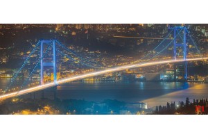 Фототапети нощен изглед мост над босфора в Истанбул
