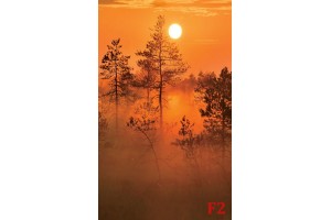 Фототапети оранжева гора при залез Фототапети оранжева гора при залез
