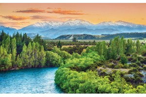 Фототапет планински изглед с река