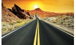 Фототапет асфалтов прериен път залез