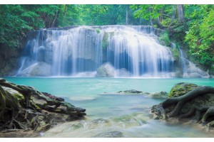 Фототапет голям горски водопад водна завеса