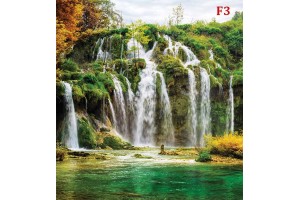 Фототапет горски голям водопад есенен пейзаж 