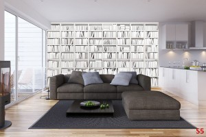 Фототапет библиотека от бели книги