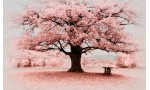 Фототапет дизайнерски дърво розов пейзаж