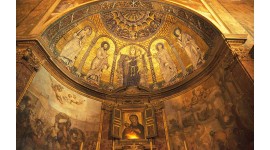 Фототапет църква икона на Богородица и стенописи