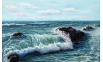 Фототапети рисуван морски пейзаж панорама море