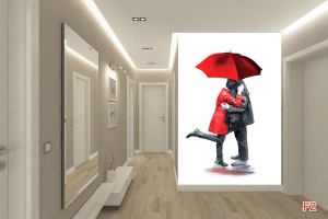 Фототапет двойка влюбени рисуван модел