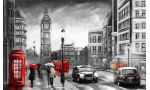 Фототапет Лондон рисуван характерен градски пейзаж 