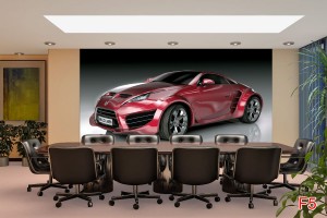 Фототапети изглед червен спортен автомобил
