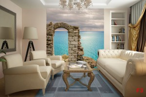 Фототапет старинна арка на морски бряг Фототапет старинна арка на морски бряг