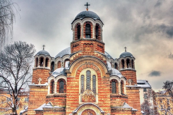 Фототапети храм в София зимен изглед