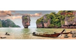 Фототапети макси размер прекрасна лагуна с море и лодки